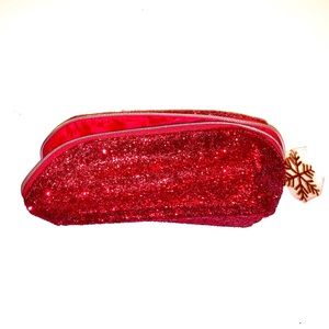 💄NWOT Red Glitter Cosmetic Bag